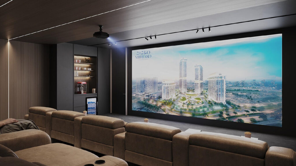 Render del Cinema privato di Mirdad